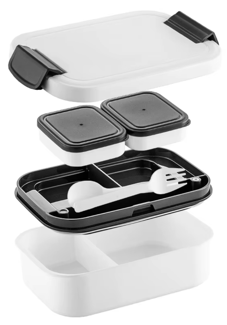 1900ml Double-Layer Lunchbox (White)