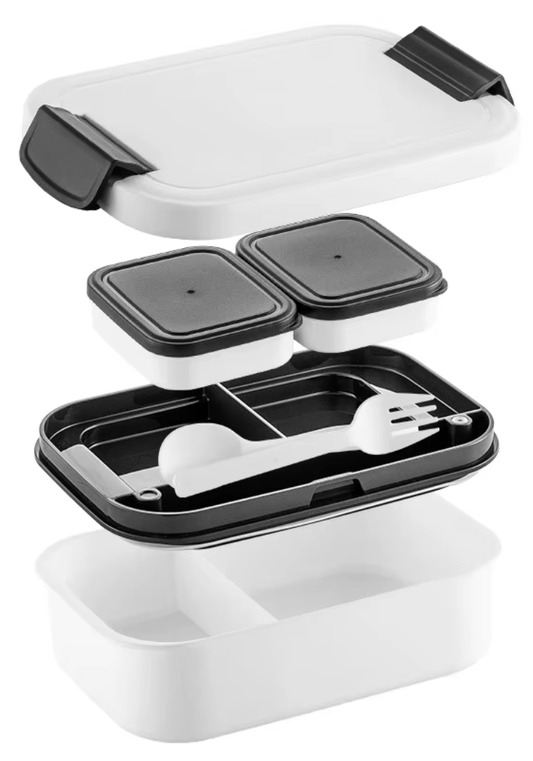 1900ml Double-Layer Lunchbox (White)